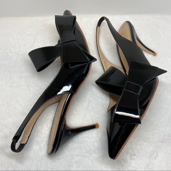 Pointed Toe Slingback Kitten Heel With Bows Sandal - Picture 5 of 6